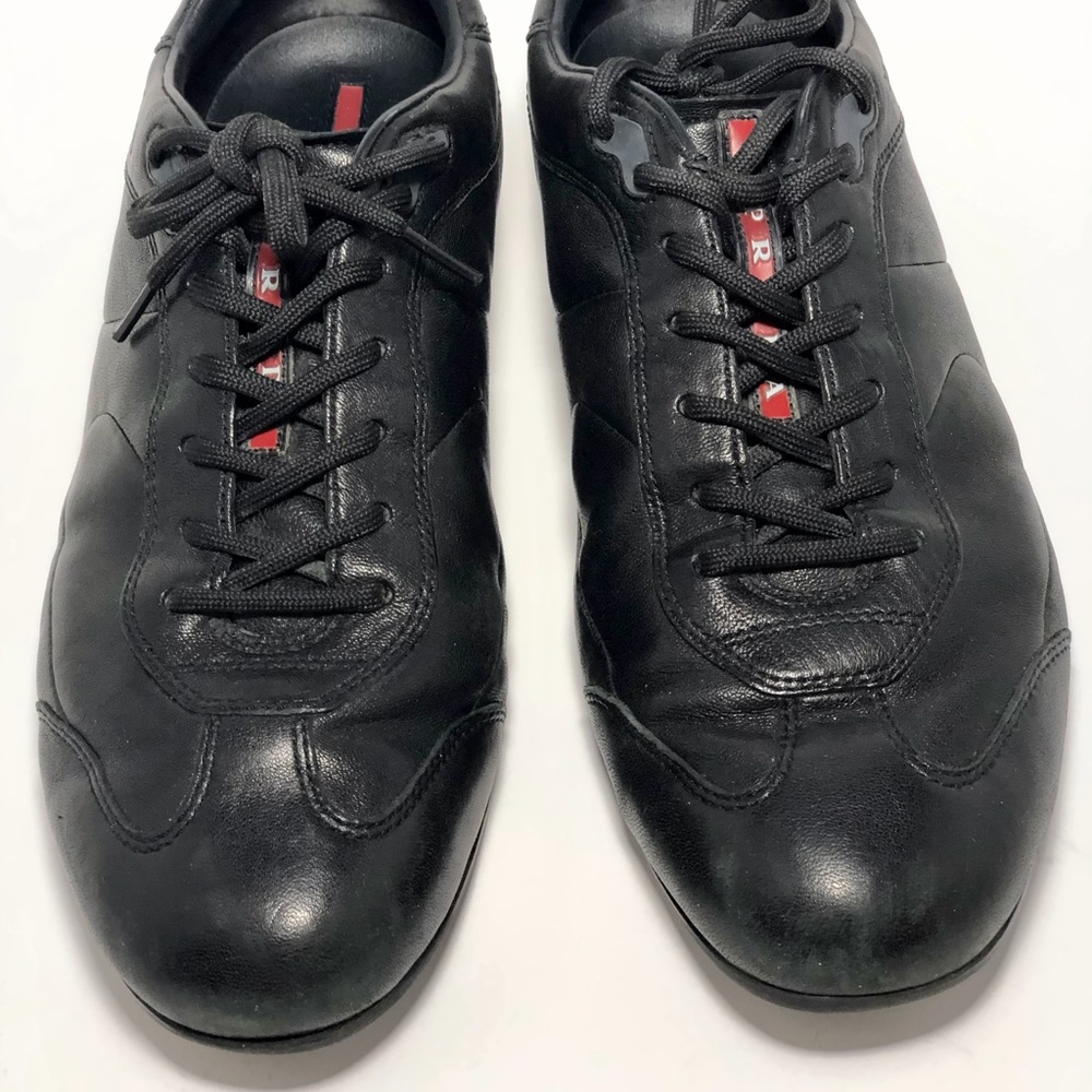 Prada black calfskin men’s sneakers size 43/10